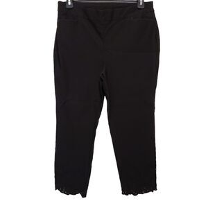 Chico's Sz 2.5 Short Black Pull On Stretch Skinny Pants textured hem